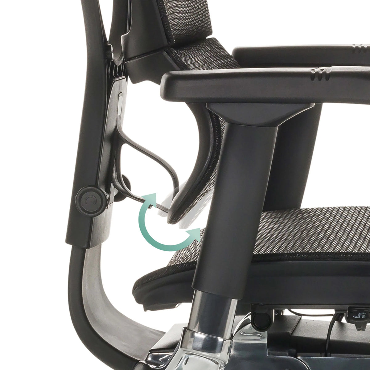 Meccanismo di regolazione del bracciolo della poltrona di lusso ERGOHUMAN SLIM GEN2 in nero di hjh OFFICE