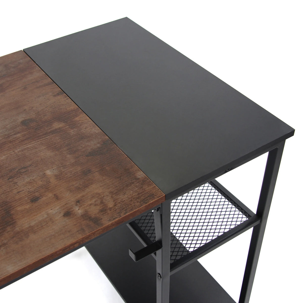 Piano del tavolo in due parti nero e marrone della Scrivania WORKSPACE H I di hjh OFFICE