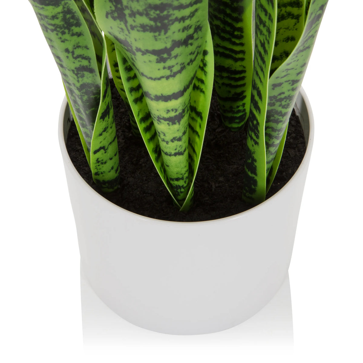 Vaso bianco della Piante artificiali SANSEVIERIA con foglie verdi di hjh OFFICE