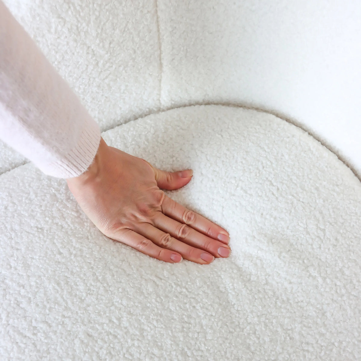 Rivestimento bianco strutturato della Sedia imbottita SCANDI TED di hjh LIVING