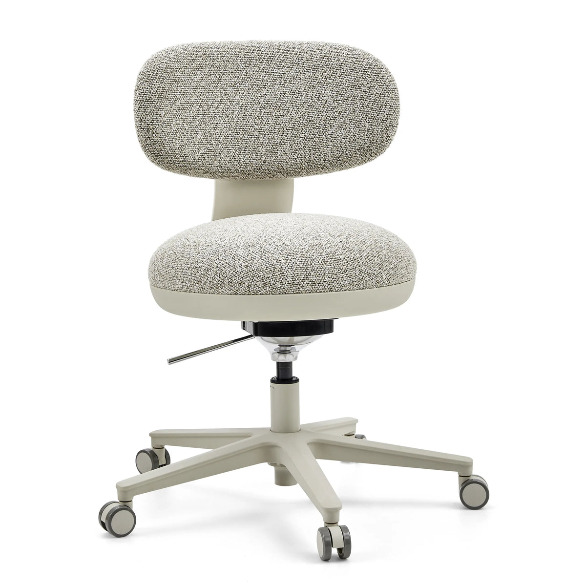 Sedia Home Office SITMOTION W grigia con rivestimento in tessuto strutturato e base a cinque ruote di hjh OFFICE – vista a 360° (vista frontale 15°)