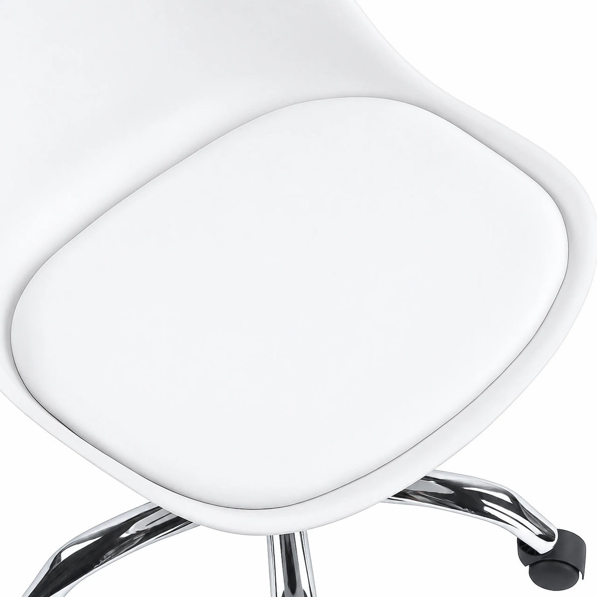 Seduta bianca della sedia Home Office FANCY PRO con base lucida di hjh OFFICE