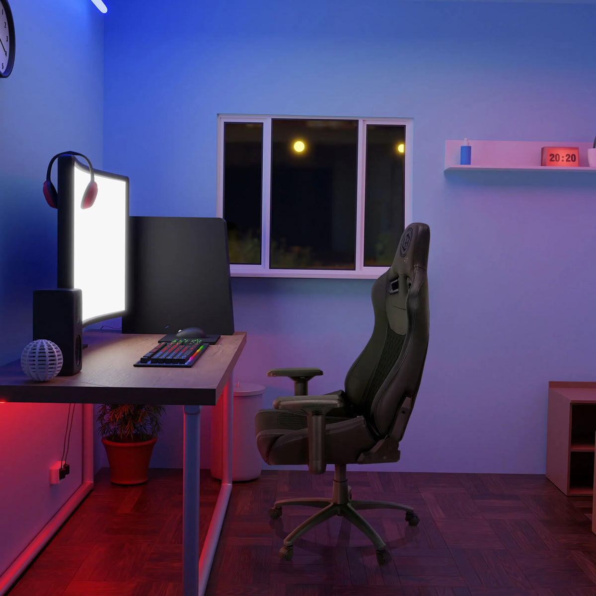 Sedia da gaming nera GAMEBREAKER SX 04 con schienale alto e braccioli di hjh OFFICE