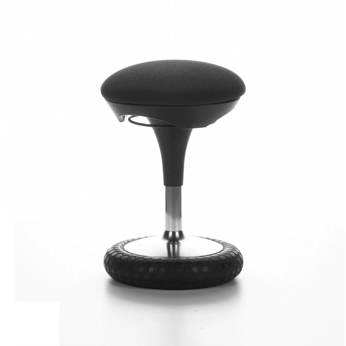 Ausilio per la posizione eretta SITNESS 20 nero con seduta imbottita e base rotonda di Topstar – vista a 360° (profilo laterale 80°)