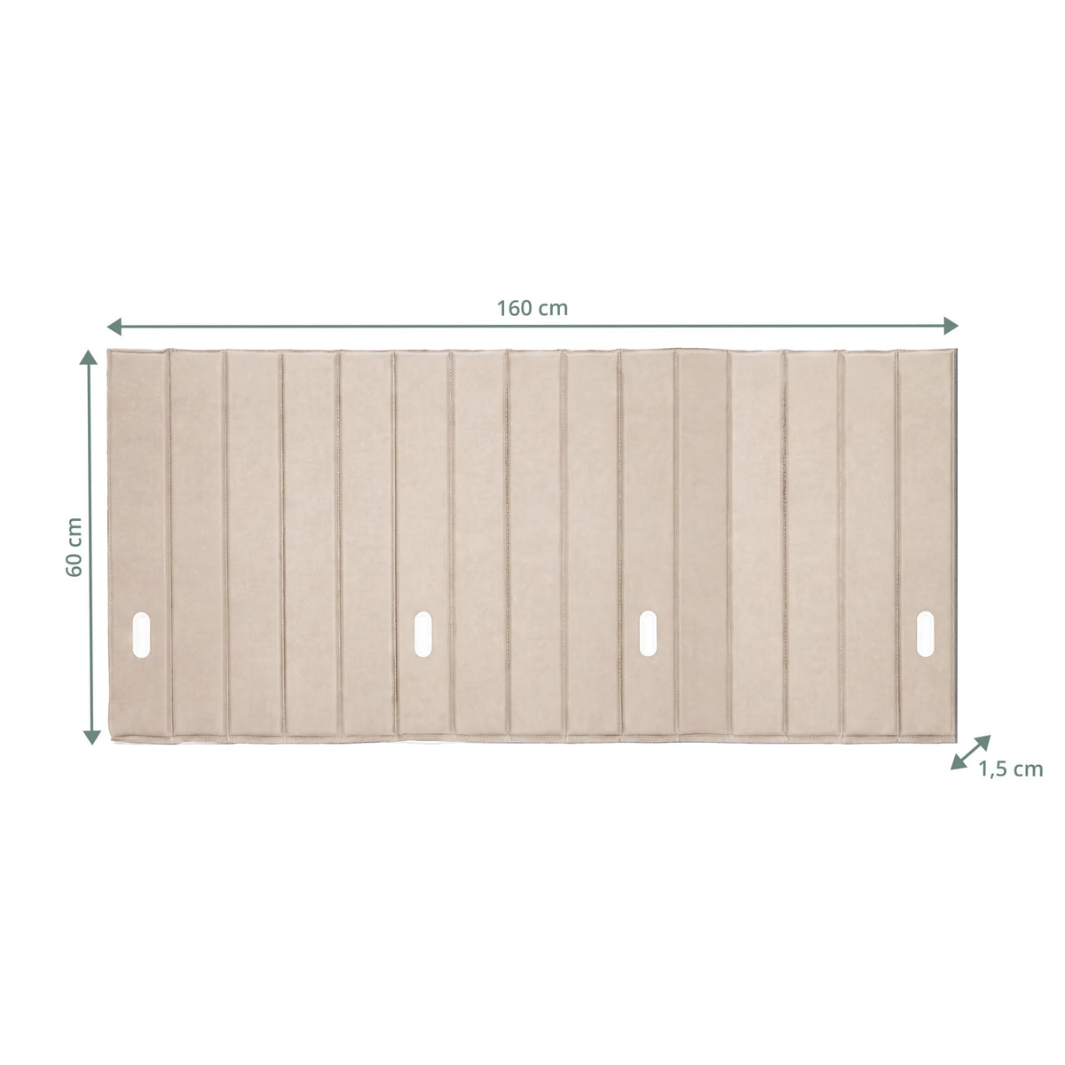 Disegno tecnico del Divisorio per scrivania FLEXMIUT ROLL con 160 × 60 cm di hjh OFFICE