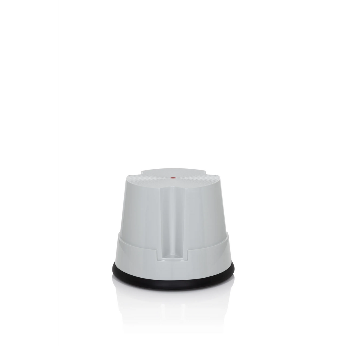 Sgabello TIO-S grigio con anello di base nero antiscivolo di hjh OFFICE – vista a 360° (vista frontale 0°)