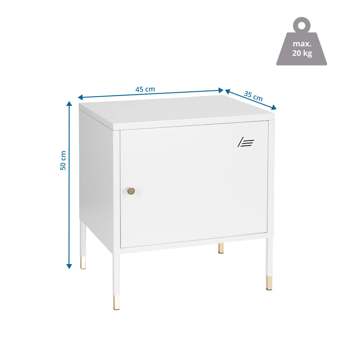 Disegno tecnico del Classificatore UMEO di 45 × 35 cm con una portata di 20 kg di hjh OFFICE