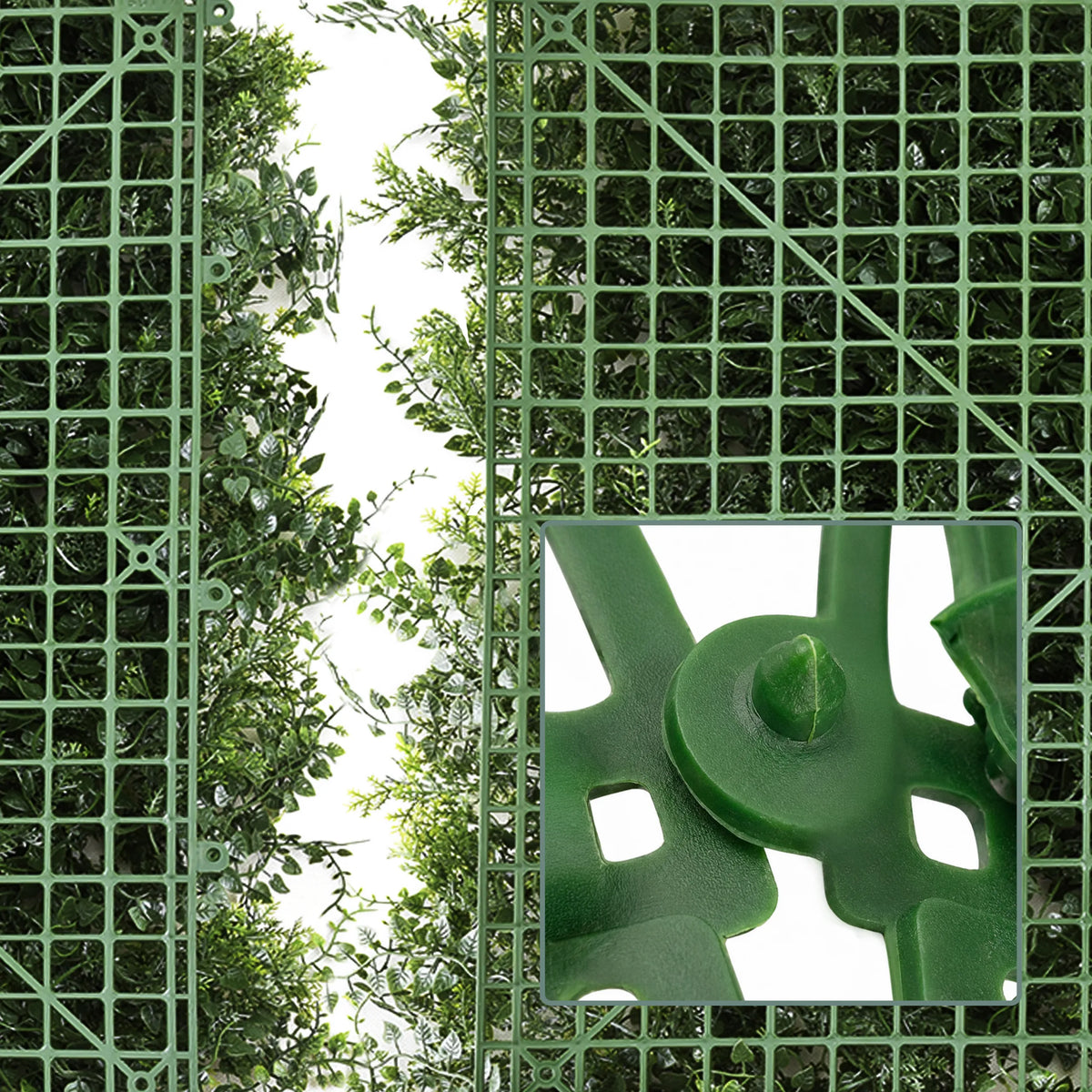 Griglia in plastica verde con elemento di collegamento del pannello vegetale LEAFLUXE 2 di hjh LIVING