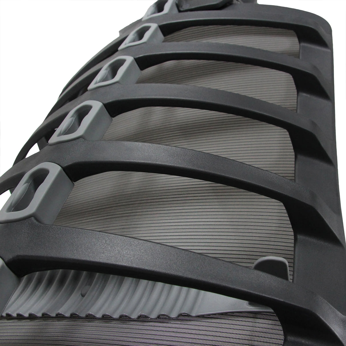 Schienale strutturato con rivestimento in rete grigia della High-end Sedia da ufficio SKARIF di hjh OFFICE
