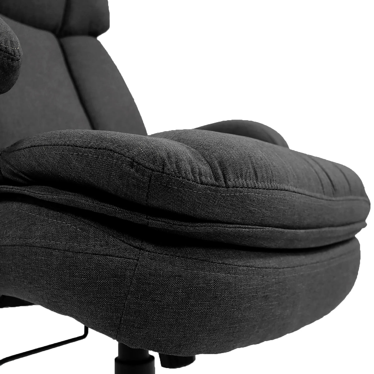 Seduta imbottita della sedia girevole BUILDER XXL I con struttura in tessuto grossolano nero di hjh OFFICE