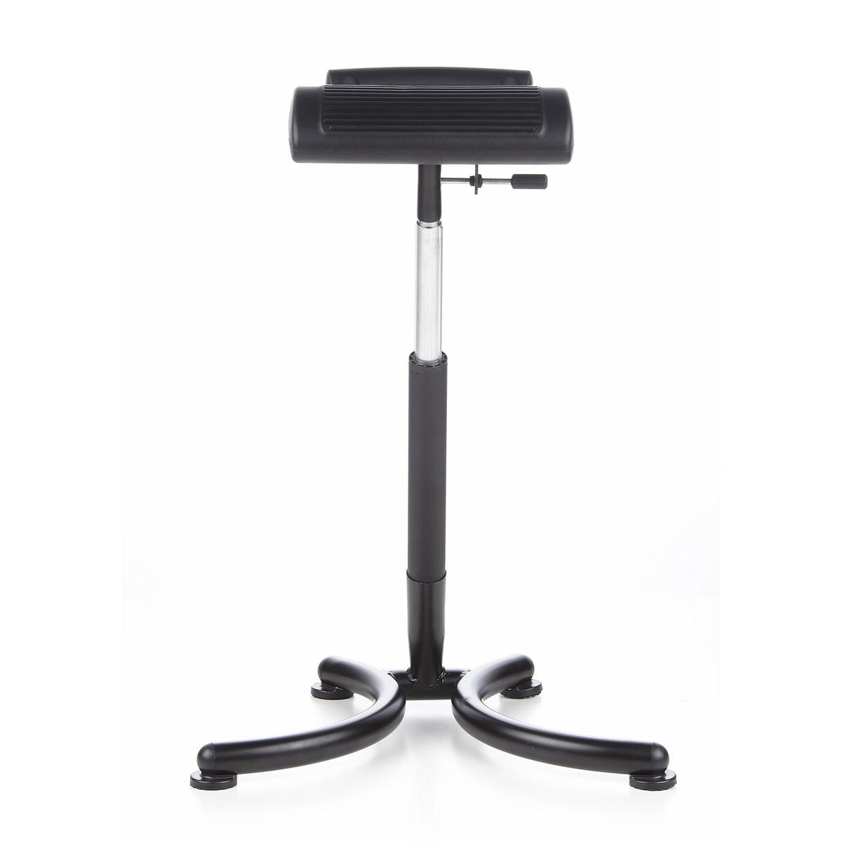 Ausilio per la posizione eretta TOP WORK 30 nero con seduta imbottita e base a quattro razze di hjh OFFICE – vista a 360° (vista frontale 0°)
