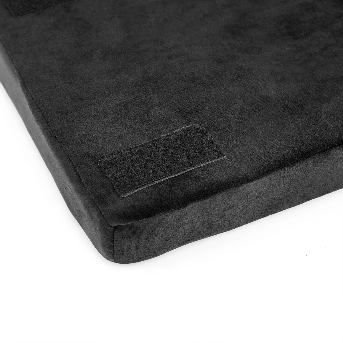 Dettaglio del velcro del poggiapiedi nero Podi Velvet 1 di hjh OFFICE