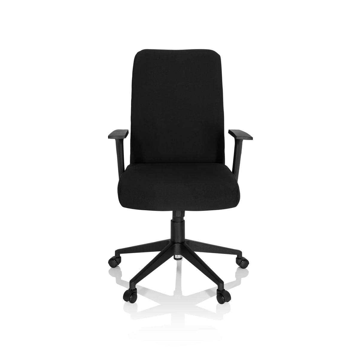 Sedia Home Office COSIO I nera con braccioli e base a cinque ruote di hjh OFFICE – vista a 360° (vista frontale 0°)