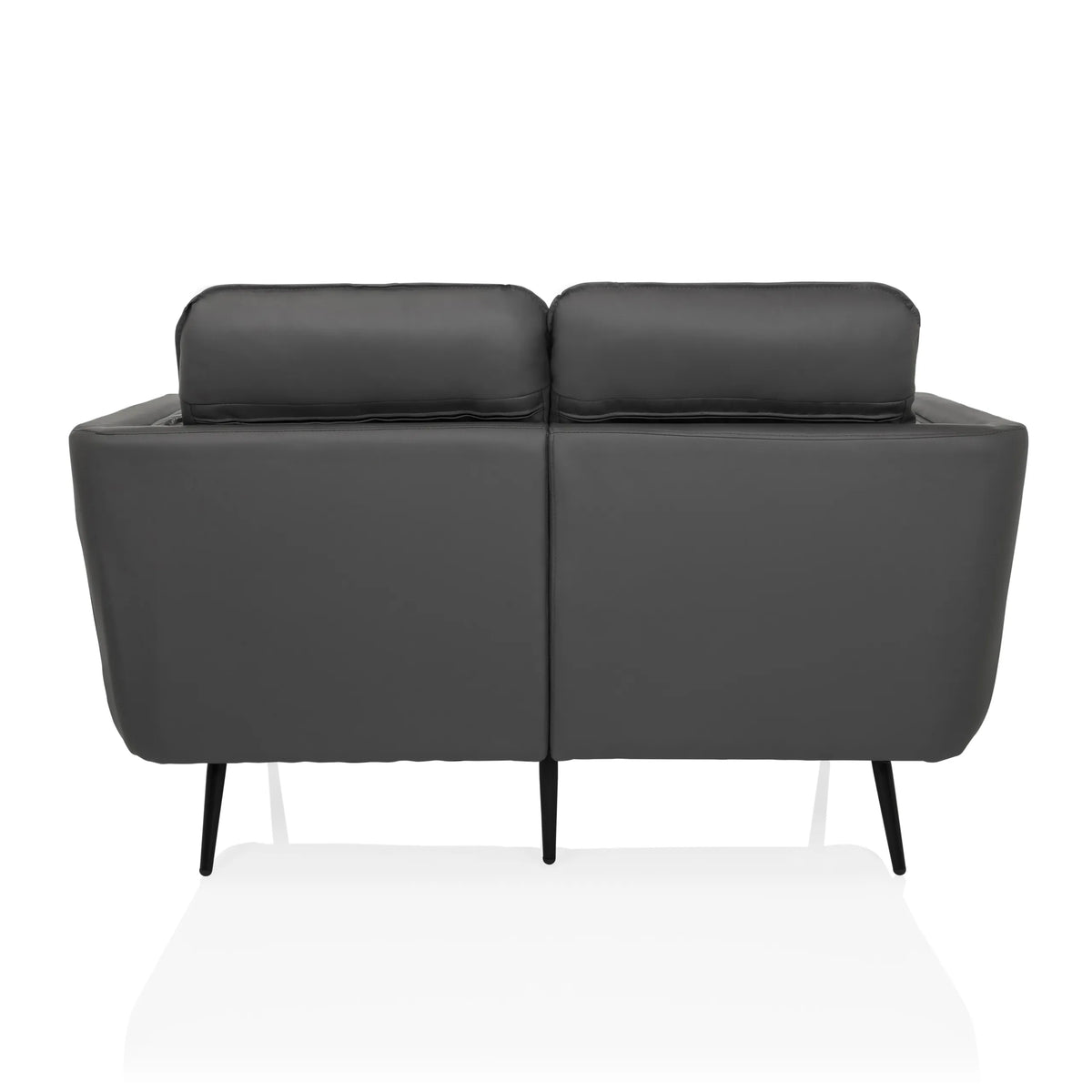 Vista posteriore del Sofà lounge VINTALUX grigio con gambe nere di hjh LIVING