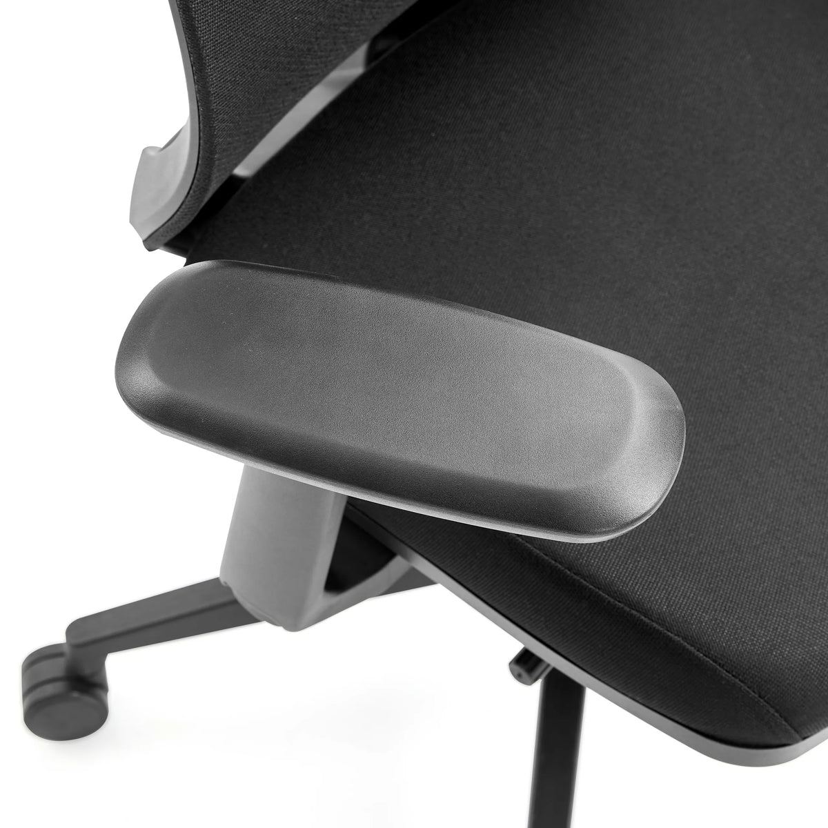 Bracciolo nero della sedia da ufficio professionale Profondo F con rivestimento in tessuto di hjh OFFICE