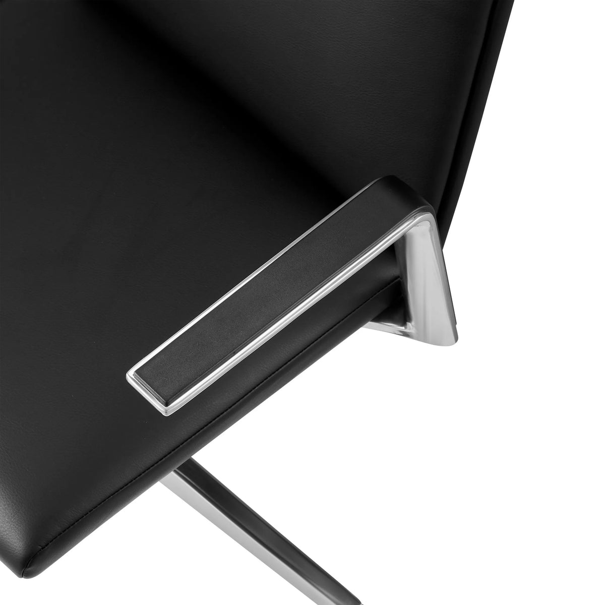 Bracciolo cromato della sedia visitatore AMBASSADO V con rivestimento nero di hjh OFFICE