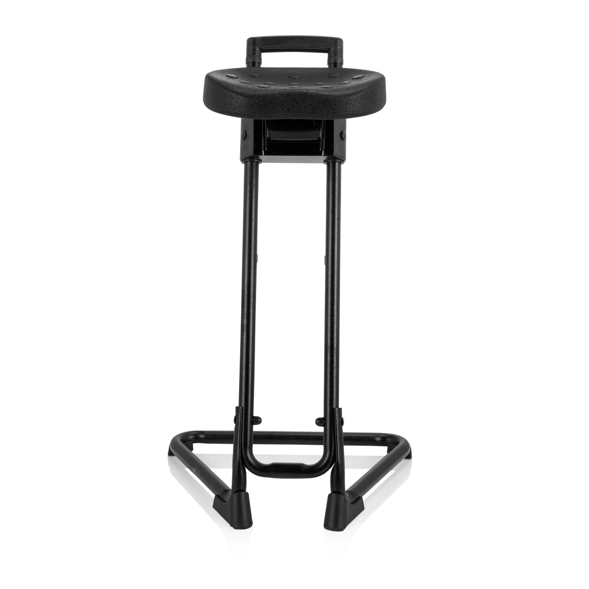 Ausilio per la posizione eretta TOP WORK 32 nero con seduta imbottita e base a U di hjh OFFICE – vista a 360° (vista frontale 0°)