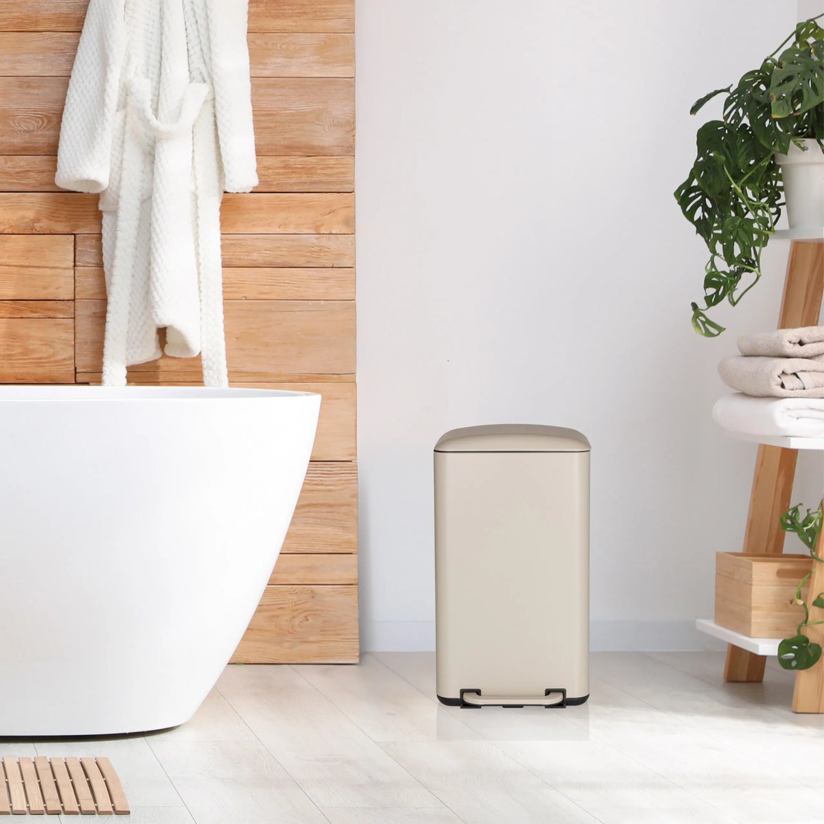 Cestino CLEAN BEVA beige con capacità di 30 litri di hjh OFFICE