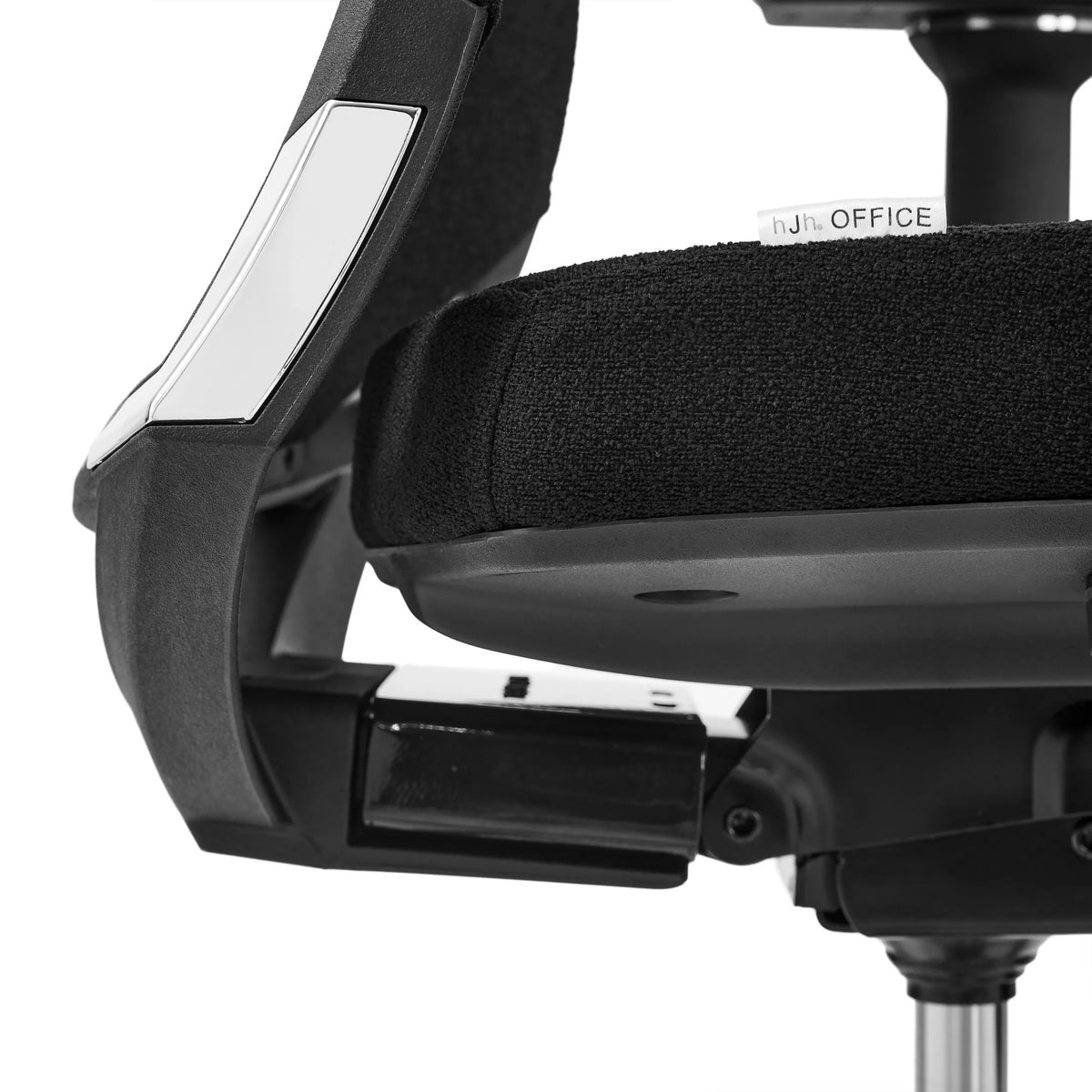 Seduta con rivestimento in tessuto nero e base della Sedia da ufficio professionale PORTO MAX HIGH I di hjh OFFICE