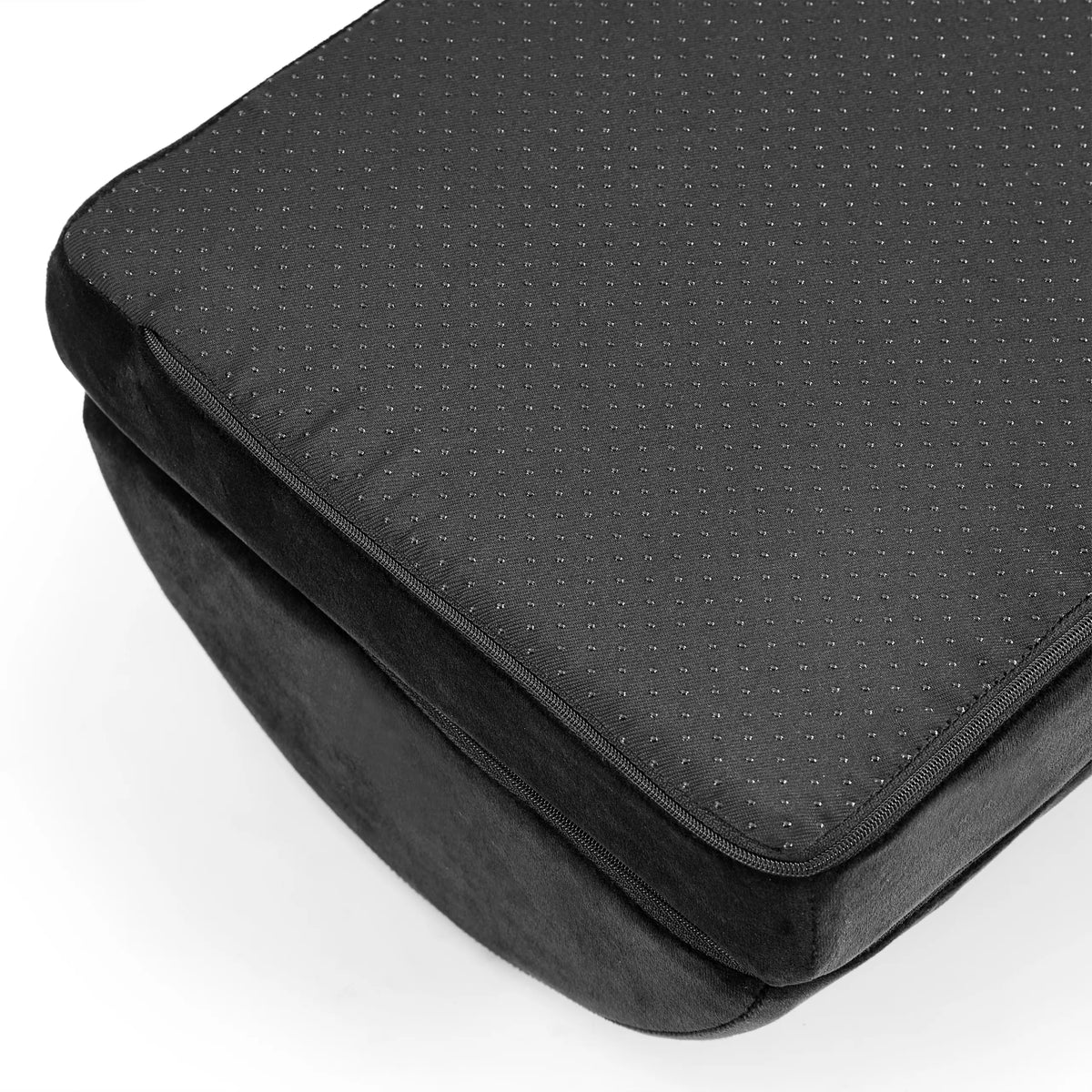 Riferimento in tessuto nero a pois con zip per il poggiapiedi Podi Velvet 1 di hjh OFFICE
