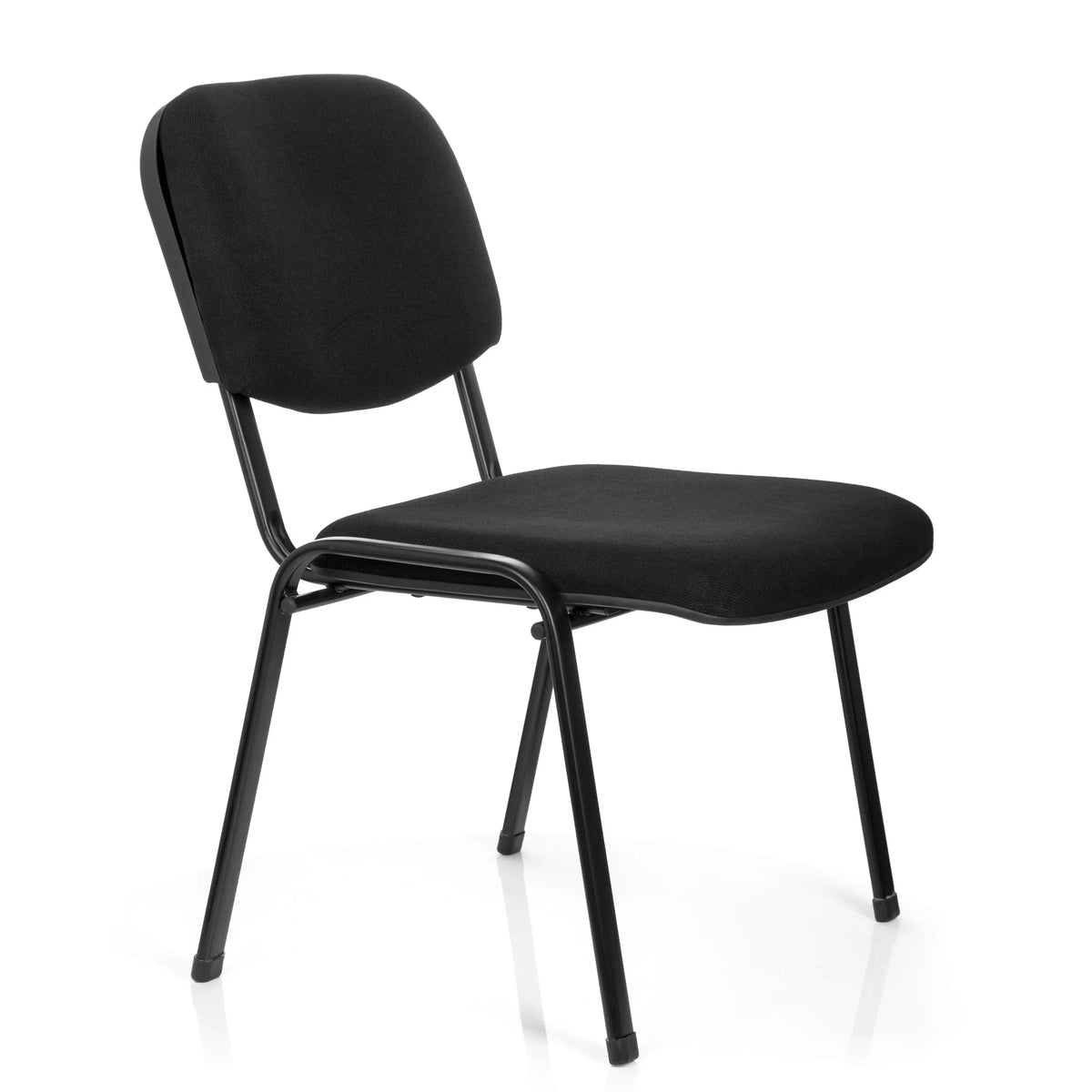 Sedia a quattro gambe nera XT 600 XL con imbottitura su seduta e schienale di hjh OFFICE – vista a 360° (vista frontale a tre quarti 60°)