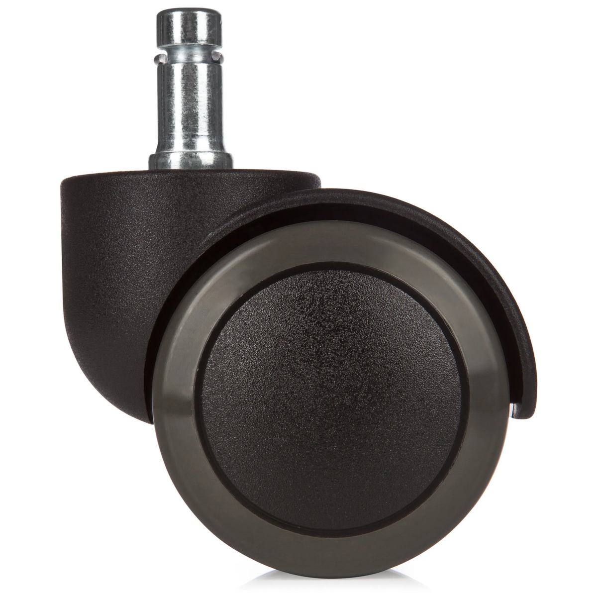 Rotelle per Sedia nere 5x ROLO 10mm/50mm per pavimenti duri con perno metallico di hjh OFFICE – vista a 360° (vista posteriore 180°)