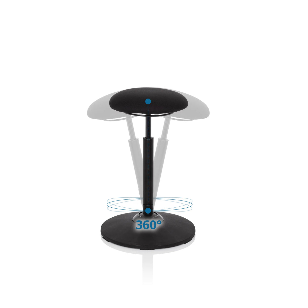 Funzione di rotazione a 360 gradi dell'ausilio per la posizione eretta nero BALANCE SIT di hjh OFFICE