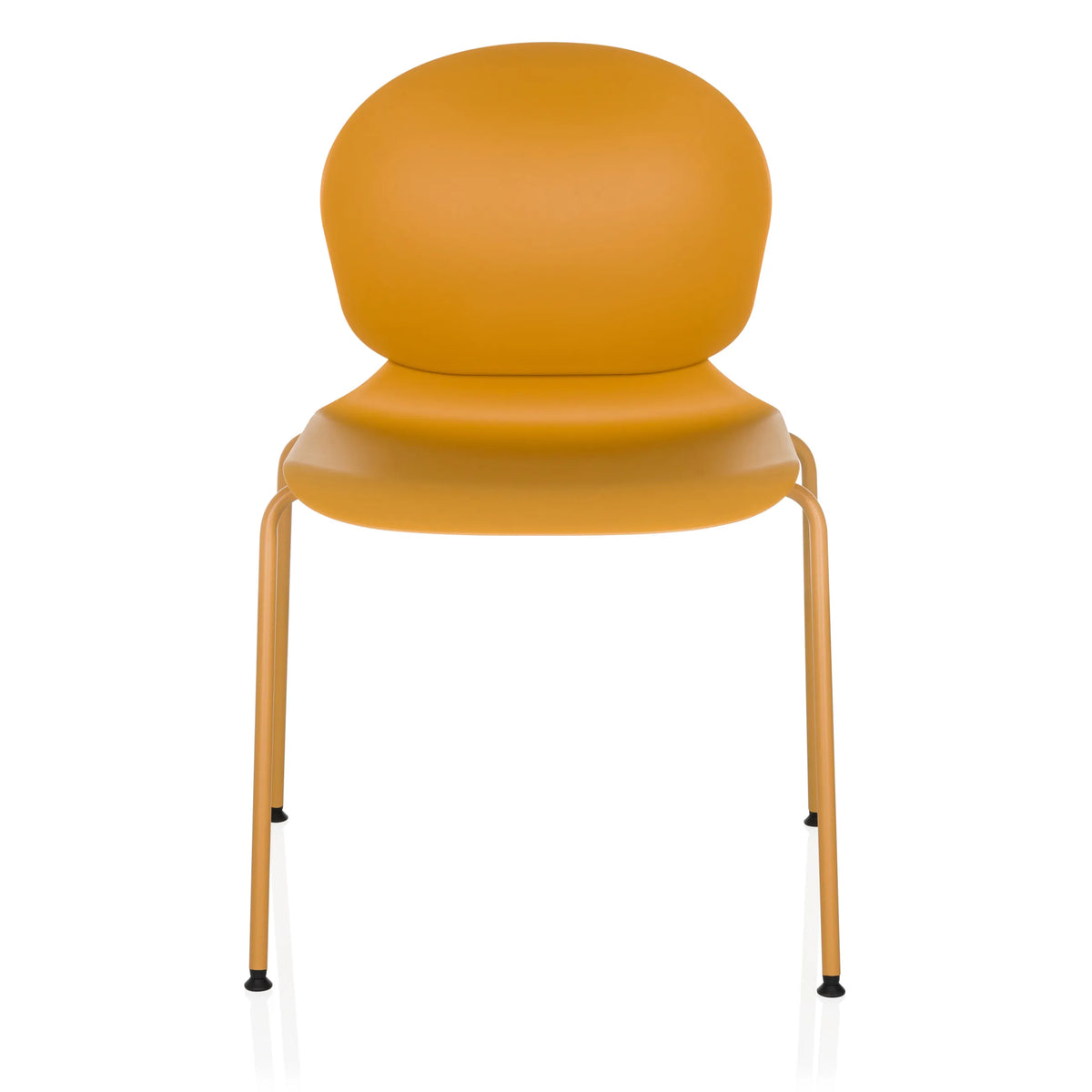 Sedia a quattro gambe T36 VI gialla con scocca della seduta arrotondata e schienale di hjh OFFICE – vista a 360° (vista frontale 0°)