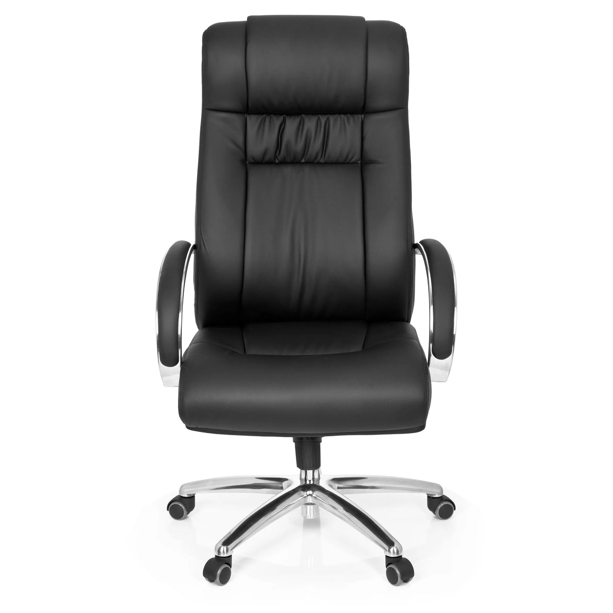Sedia girevole XXL G 600 nera con braccioli e base a cinque ruote di hjh OFFICE – vista a 360° (vista frontale 0°)