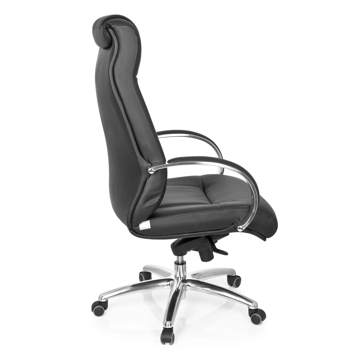 Sedia girevole XXL G 600 nera con braccioli e base a cinque ruote di hjh OFFICE – vista a 360° (profilo laterale 100°)
