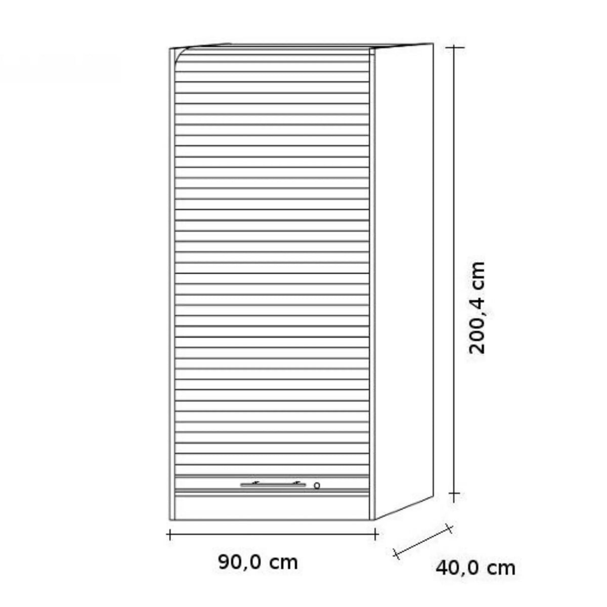 Disegno tecnico dell'armadio SIGNA R 90 di 200,4 × 90,0 cm di hjh OFFICE PRO