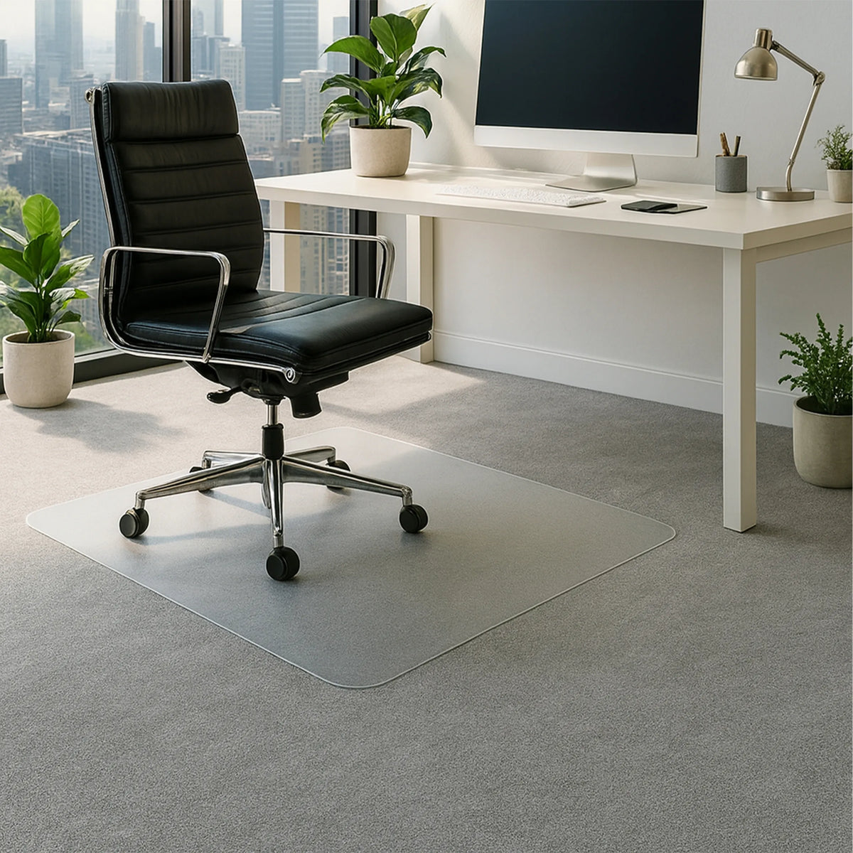 Tappetino trasparente ULTIMAT II in policarbonato per moquette di Floortex
