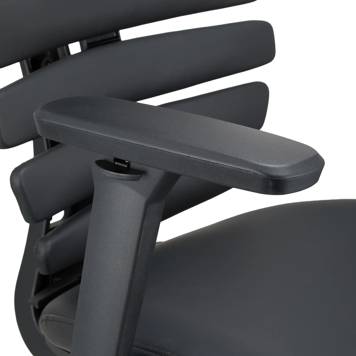 Bracciolo della sedia da ufficio professionale ERGO LINE II PRO in pelle nera di hjh OFFICE