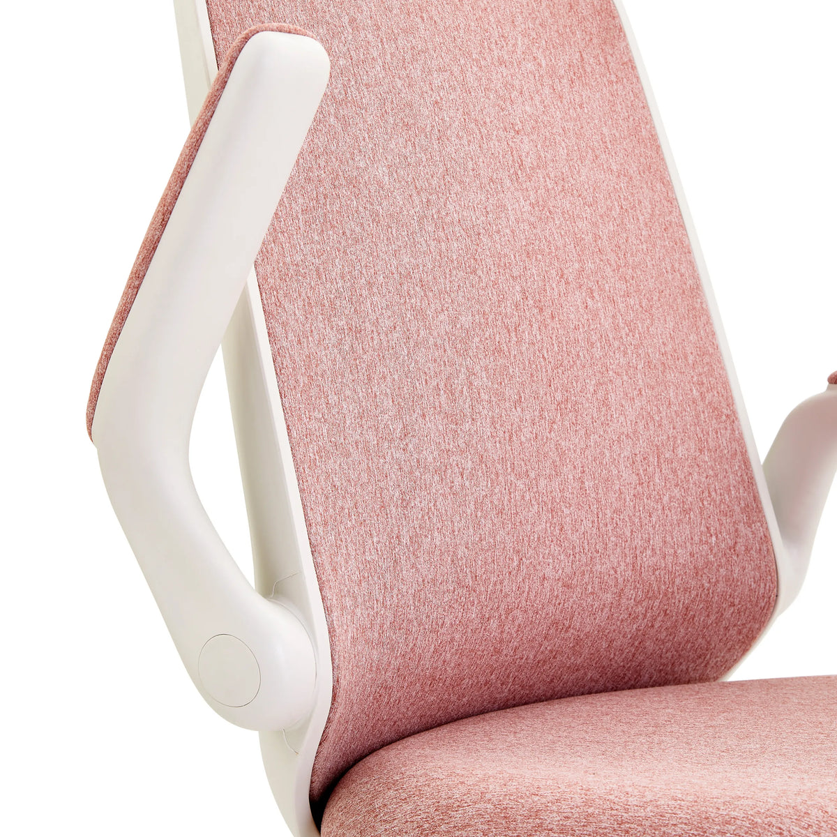 Bracciolo bianco e rivestimento in tessuto rosa della Sedia girevole per bambini Swivelo di hjh OFFICE