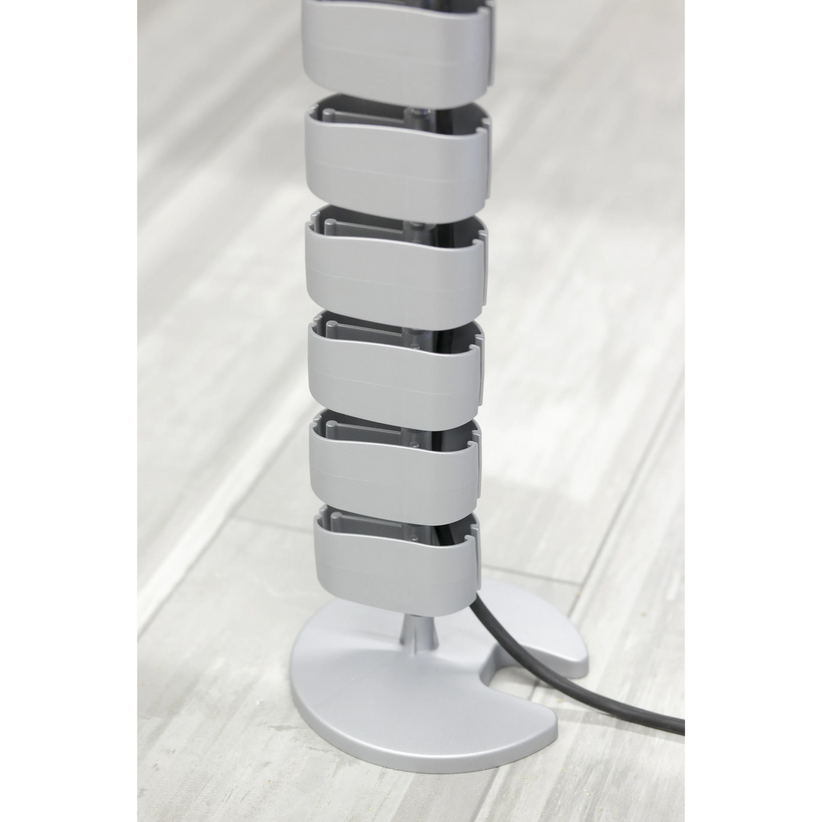 Spirale per cavi verticale argentata degli Accessori CKVE con base e cavo di hjh OFFICE PRO