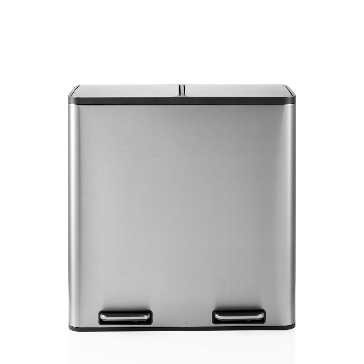 Cestini Clean 13 S argentati con due scomparti e pedali di hjh OFFICE – vista a 360° (vista frontale 0°)