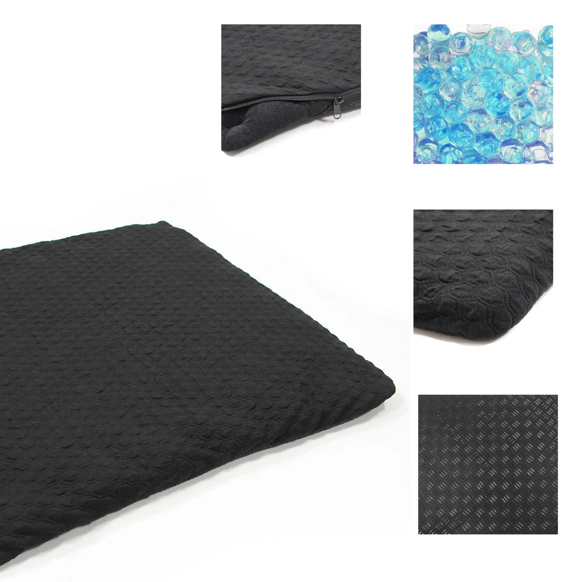 Cuscino da seduta MEDISIT I nero con superficie strutturata e imbottitura in gel blu di hjh OFFICE