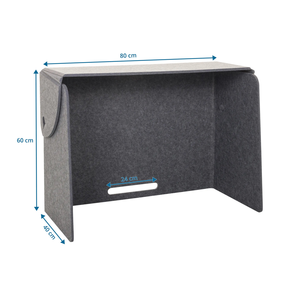 Disegno tecnico del Divisorio per scrivania FLEXMIUT FOLD di 80 × 60 cm di hjh OFFICE