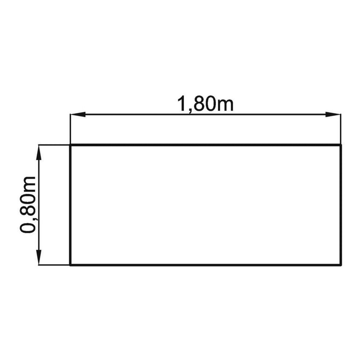 Technische Zeichnung des Schreibtischs XTRA XB 19 SS mit 1,80 × 0,80 m von hjh OFFICE PRO