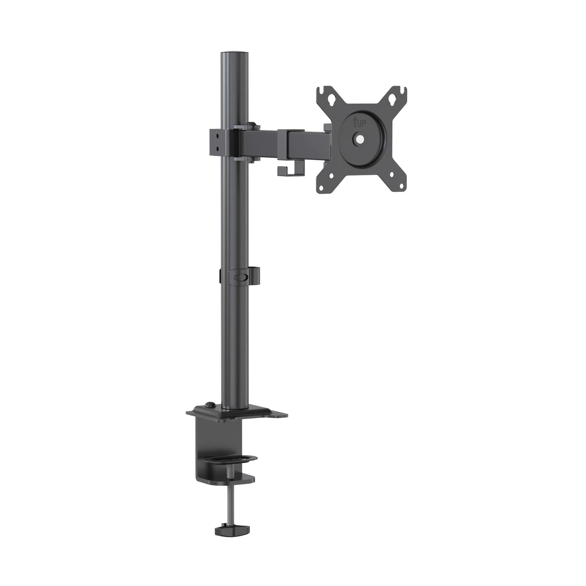 Supporto per monitor nero Ergomount M1 con palo regolabile in altezza e piastra VESA di hjh OFFICE