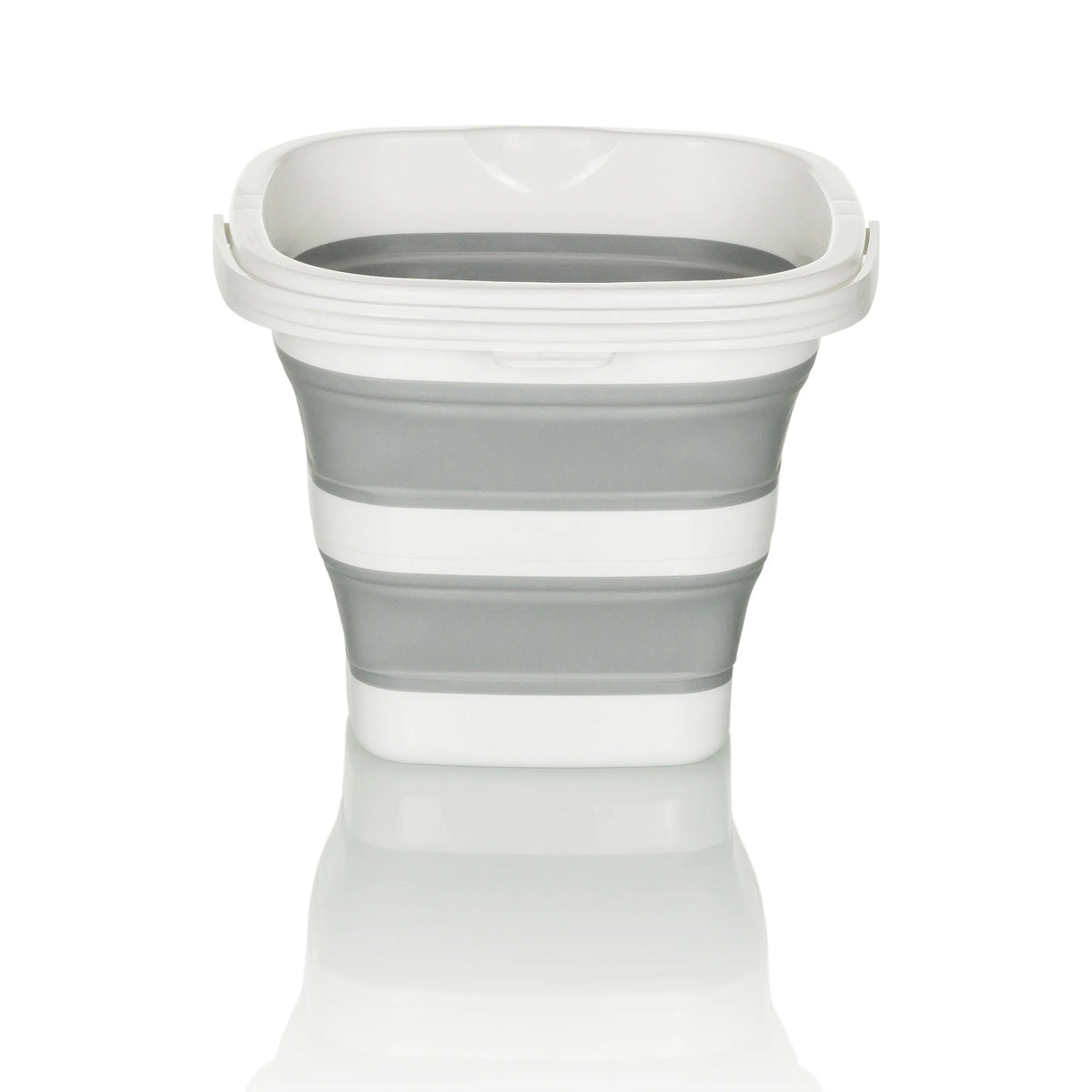 Contenitore pieghevole CLEAN SILE grigio-bianco con elementi parete pieghevoli di hjh OFFICE – vista a 360° (vista frontale 0°)