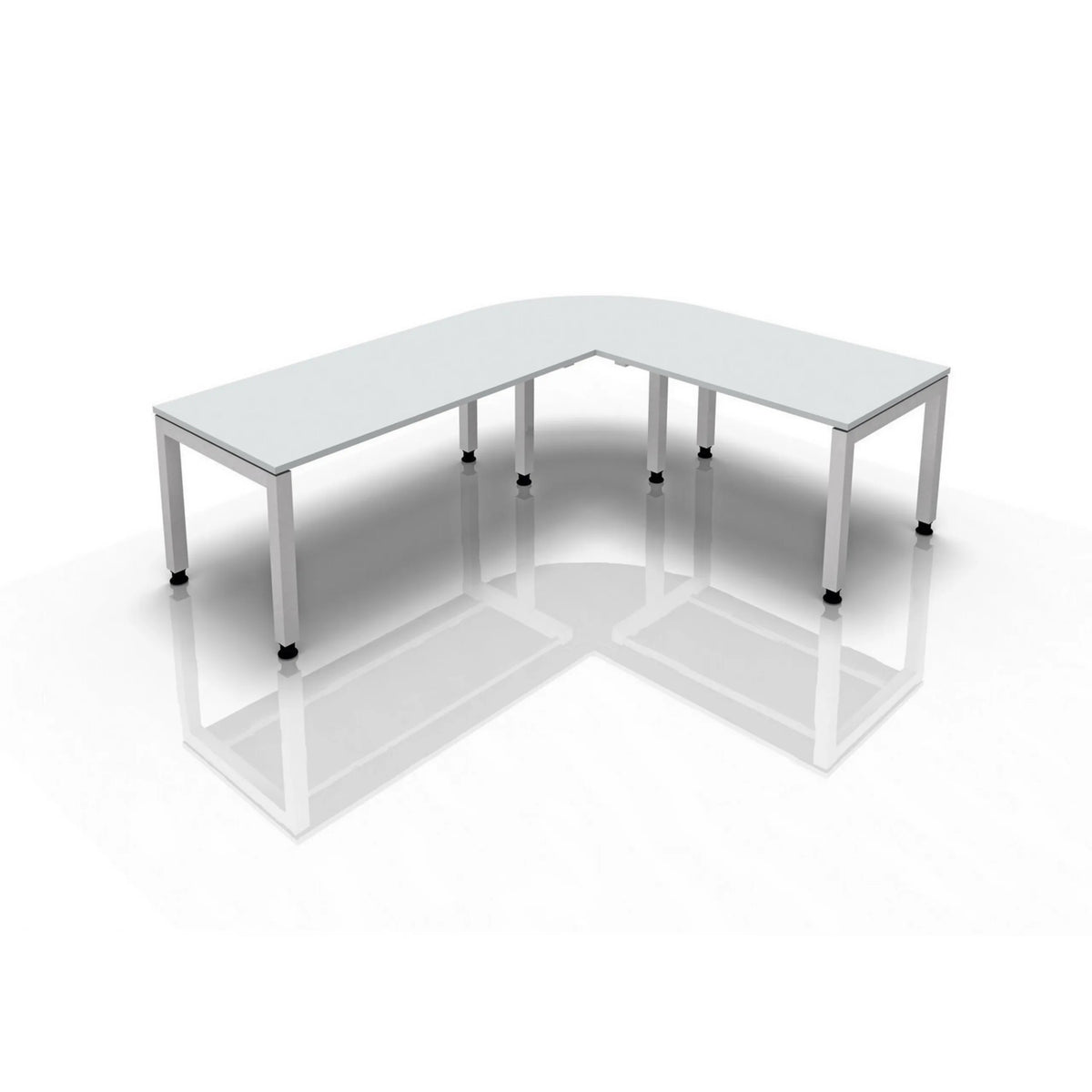 Scrivania a L JAVA 82 S in frassino rovere con struttura bianca di hjh OFFICE PRO