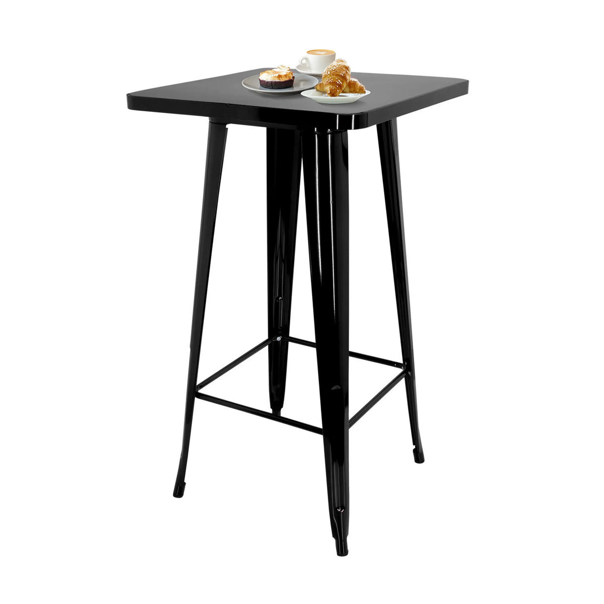 Tavolo da bar nero VANTAGGIO HIGH T con piano quadrato e quattro gambe di hjh OFFICE