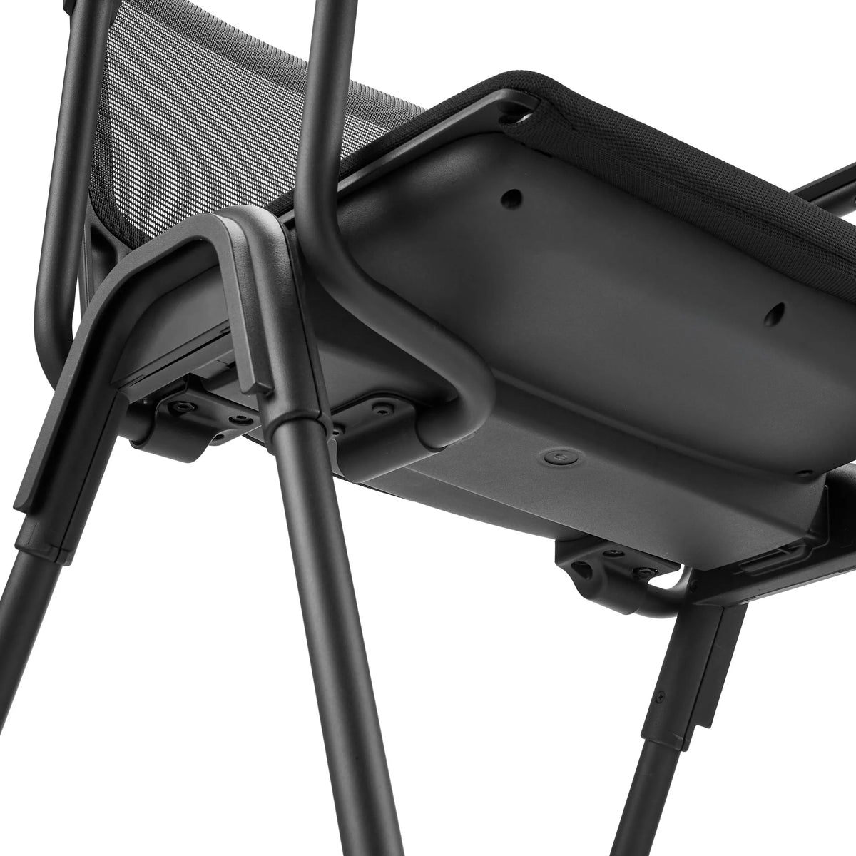 Parte inferiore della cartelletta con clip MEET WA in nero con struttura in metallo nero di hjh OFFICE