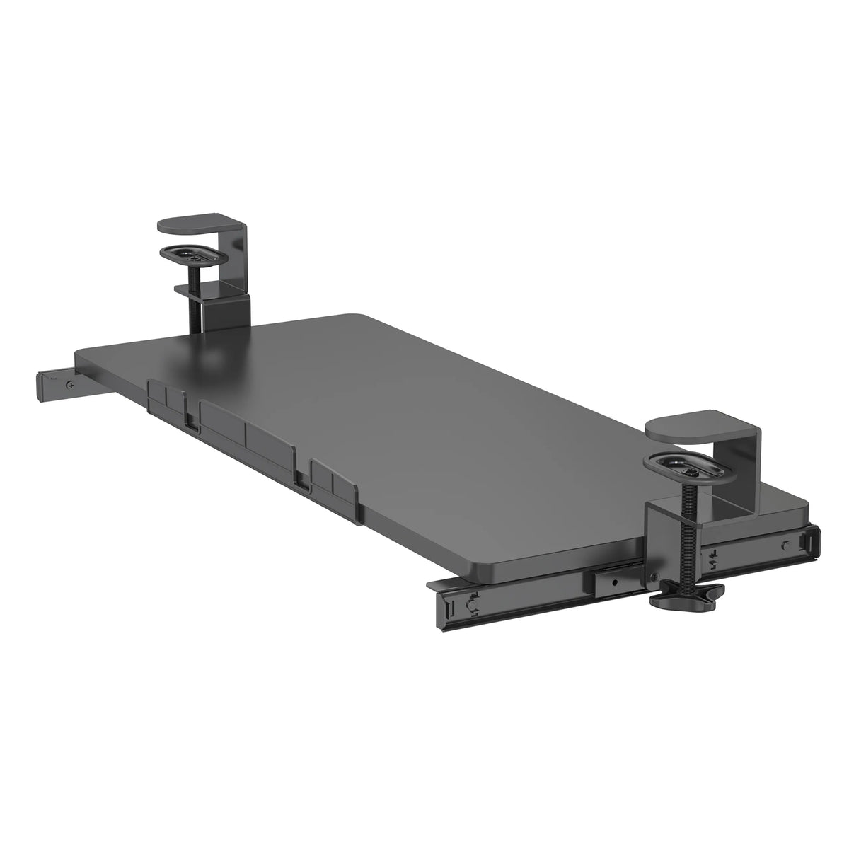 Vassoio per tastiera VM-KB nero con staffe di fissaggio laterali e guide a scorrimento di hjh OFFICE