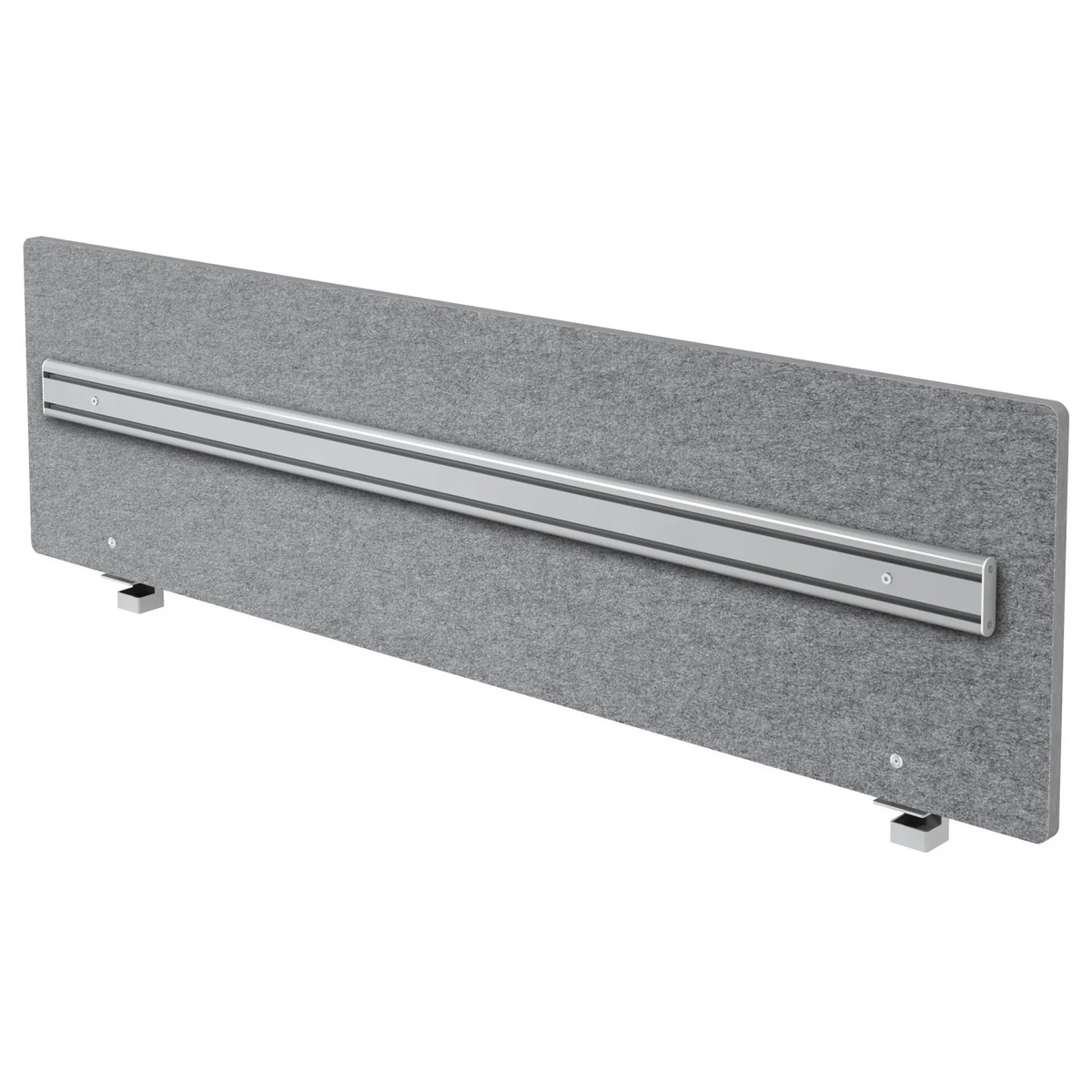 Parete divisoria acustica grigio melange ARO con binario organizzatore in alluminio integrato di hjh OFFICE PRO