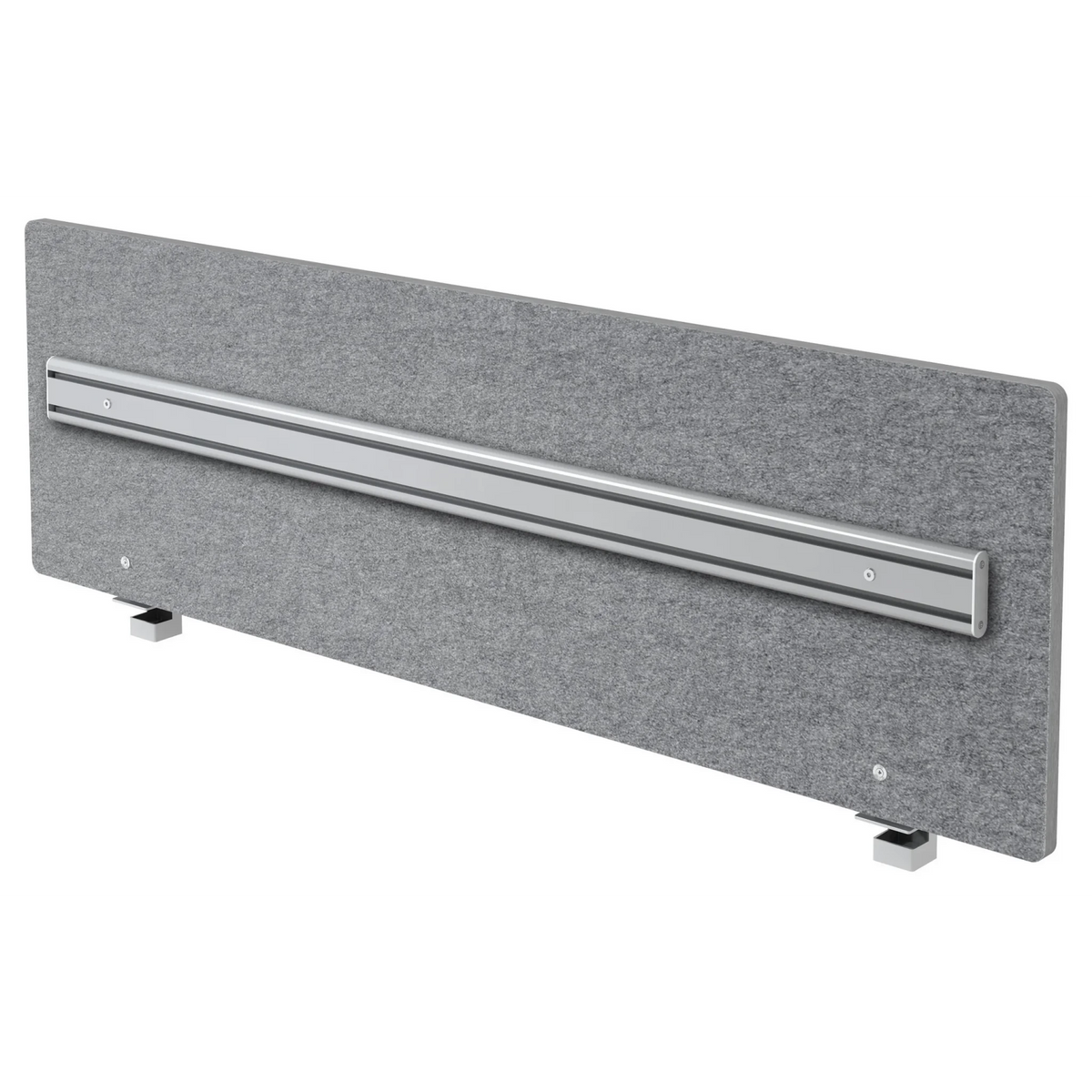 Parete divisoria acustica grigio mélange ARO con un binario organizer argento di hjh OFFICE PRO