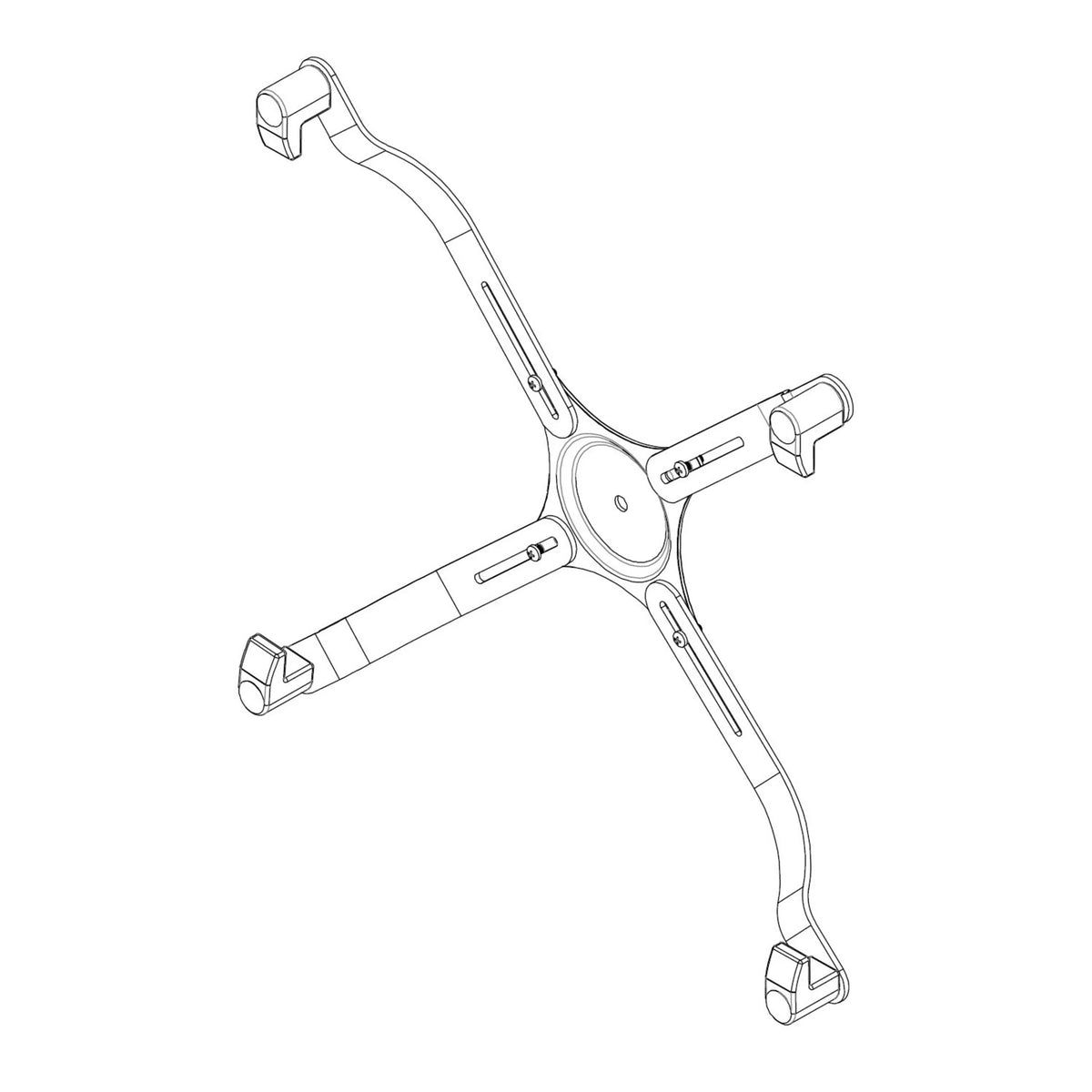 Disegno tecnico del set di adattatori per il Supporto per monitor VM-A4 con quattro bracci di hjh OFFICE