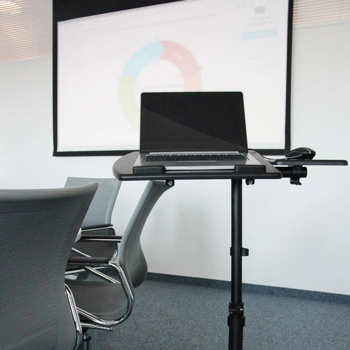 Scrivania in piedi nera VM-SL con supporto per laptop e mouse di hjh OFFICE