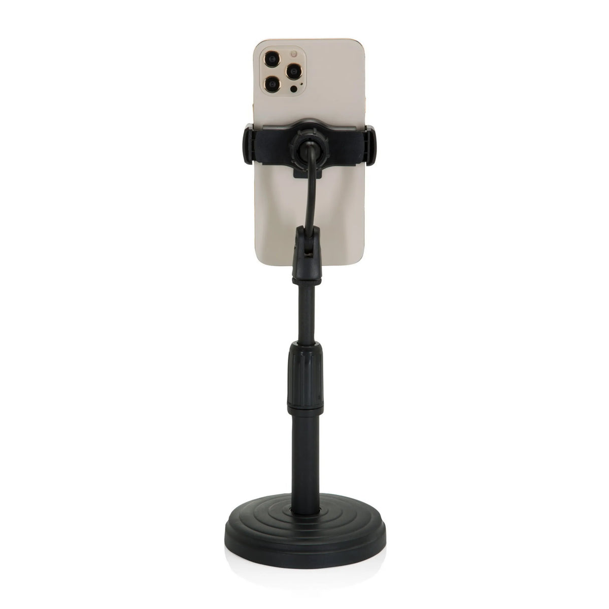 Supporto per cellulare e tablet FLEXMOBI II nero con braccio regolabile e base rotonda di hjh OFFICE